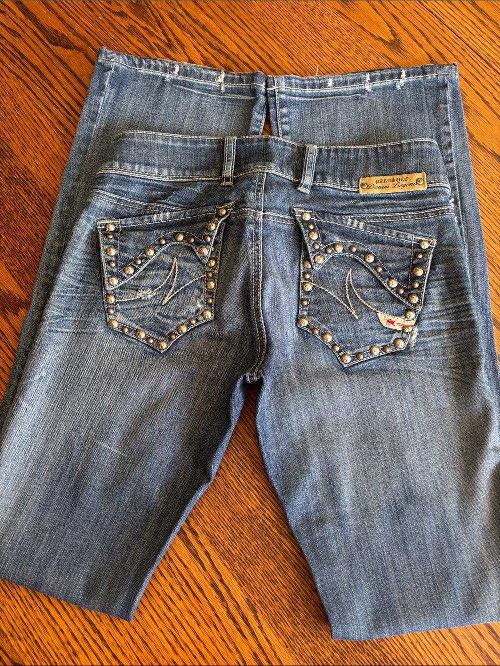 PARASUCO Rare Distressed Boot Cut Jeans with Studded Back Flap Pocket (L-116)